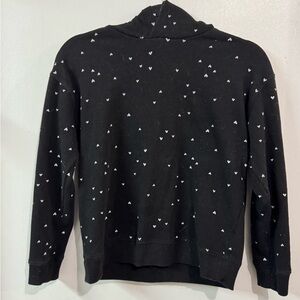 Wonder Nation Black Hoodie with White Hearts